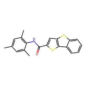 N-(2,4,6-trimethylphenyl)thieno[3,2-b][1]benzothiole-2-carboxamide structure