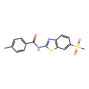 4-methyl-N-(6-(methylsulfonyl)benzo[d]thiazol-2-yl)benzamide structure