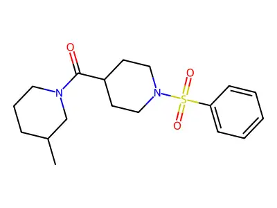 1-[1-(Benzenesulfonyl)piperidine-4-carbonyl]-3-methylpiperidine structure