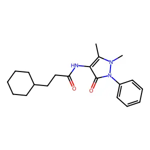 3-cyclohexyl-N-(1,5-dimethyl-3-oxo-2-phenyl-2,3-dihydro-1H-pyrazol-4-yl)propanamide structure