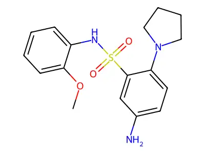 5-amino-N-(2-methoxyphenyl)-2-(pyrrolidin-1-yl)benzene-1-sulfonamide structure