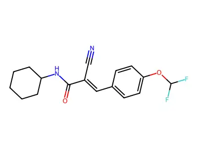 2-cyano-N-cyclohexyl-3-[4-(difluoromethoxy)phenyl]prop-2-enamide structure