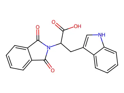(2S)-2-(1,3-dioxo-1,3-dihydro-2H-isoindol-2-yl)-3-(1H-indol-3-yl)propanoic acid structure