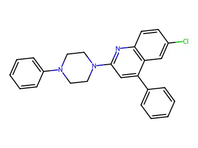 6-Chloro-4-phenyl-2-(4-phenylpiperazin-1-yl)quinoline structure