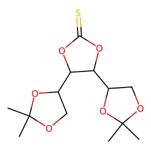4,5-Bis(2,2-dimethyl-1,3-dioxolan-4-yl)-1,3-dioxolane-2-thione structure