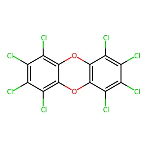 Octachlorodibenzo-P-dioxin structure