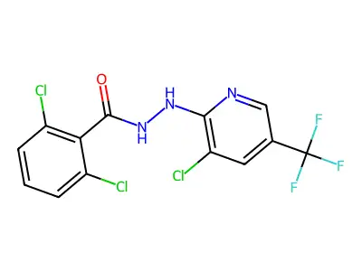 2,6-dichloro-N'-[3-chloro-5-(trifluoromethyl)pyridin-2-yl]benzohydrazide structure