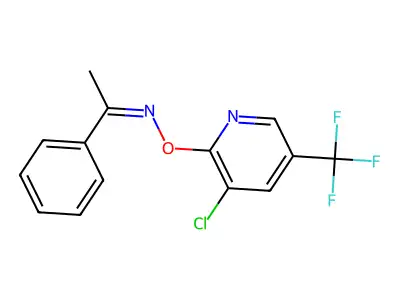 N-[[3-chloro-5-(trifluoromethyl)-2-pyridinyl]oxy]-1-phenylethanimine structure