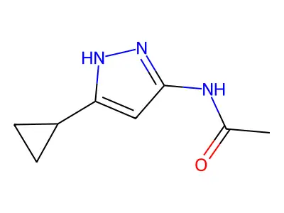 N-(5-cyclopropyl-1H-pyrazol-3-yl)acetamide structure