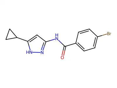 4-bromo-N-(5-cyclopropyl-1H-pyrazol-3-yl)benzamide structure