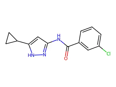 3-chloro-N-(5-cyclopropyl-1H-pyrazol-3-yl)benzamide structure