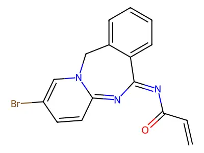N-(2-bromo-11H-pyrido[1,2-b][2,4]benzodiazepin-6-ylidene)prop-2-enamide structure