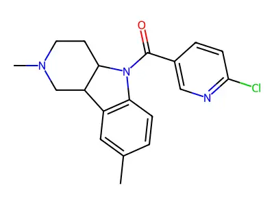 2-chloro-5-{2,8-dimethyl-1H,2H,3H,4H,4aH,5H,9bH-pyrido[4,3-b]indole-5-carbonyl}pyridine structure