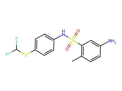 5-amino-N-{4-[(difluoromethyl)sulfanyl]phenyl}-2-methylbenzene-1-sulfonamide structure