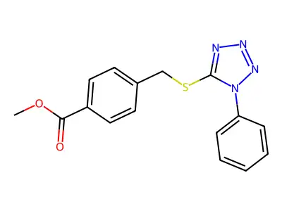 methyl 4-{[(1-phenyl-1H-tetrazol-5-yl)sulfanyl]methyl}benzoate structure