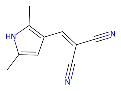 [(2,5-dimethyl-1H-pyrrol-3-yl)methylidene]propanedinitrile structure