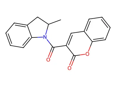 3-(2-methyl-2,3-dihydro-1H-indole-1-carbonyl)-2H-chromen-2-one structure