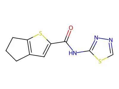 N-(1,3,4-thiadiazol-2-yl)-5,6-dihydro-4H-cyclopenta[b]thiophene-2-carboxamide structure