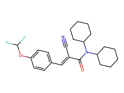 2-cyano-N,N-dicyclohexyl-3-[4-(difluoromethoxy)phenyl]prop-2-enamide structure