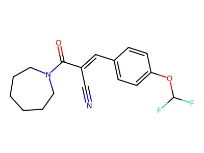 2-(Azepane-1-carbonyl)-3-[4-(difluoromethoxy)phenyl]prop-2-enenitrile structure