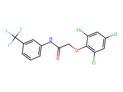 2-(2,4,6-Trichlorophenoxy)-N-(3-(trifluoromethyl)phenyl)acetamide structure