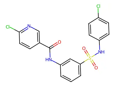 6-chloro-N-{3-[(4-chlorophenyl)sulfamoyl]phenyl}pyridine-3-carboxamide structure