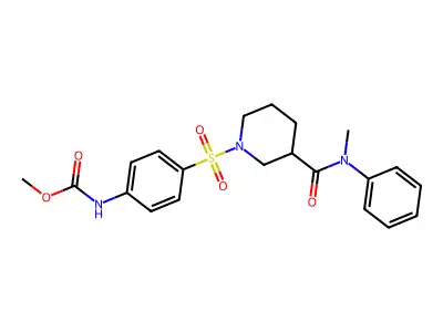 methyl N-[4-({3-[methyl(phenyl)carbamoyl]piperidin-1-yl}sulfonyl)phenyl]carbamate structure