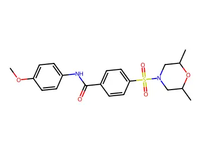 4-(2,6-dimethylmorpholin-4-yl)sulfonyl-N-(4-methoxyphenyl)benzamide structure