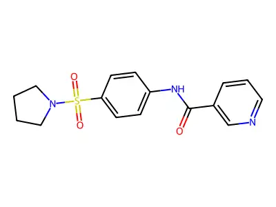 N-(4-pyrrolidin-1-ylsulfonylphenyl)pyridine-3-carboxamide structure