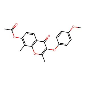 3-(4-methoxyphenoxy)-2,8-dimethyl-4-oxo-4H-chromen-7-yl acetate structure
