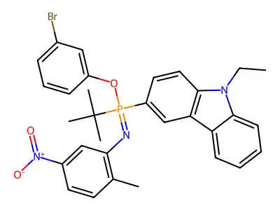Phosphinimidic acid, P-(1,1-dimethylethyl)-P-(9-ethyl-9H-carbazol-3-yl)-N-(2-methyl-5-nitrophenyl)-, mono(3-bromophenyl) ester structure