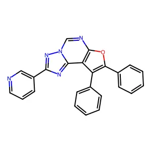 8,9-Diphenyl-2-(pyridin-3-yl)furo[3,2-e][1,2,4]triazolo[1,5-c]pyrimidine structure