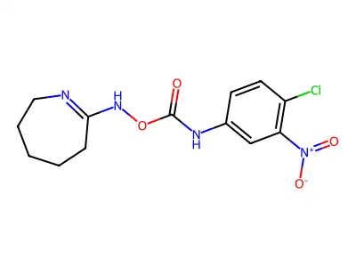 (3,4,5,6-tetrahydro-2H-azepin-7-ylamino) N-(4-chloro-3-nitrophenyl)carbamate structure