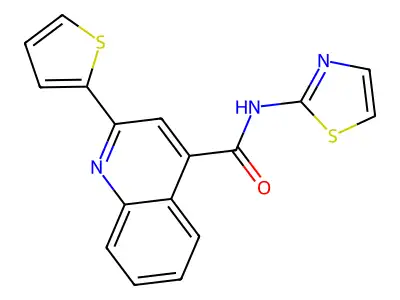 N-(1,3-thiazol-2-yl)-2-(thiophen-2-yl)quinoline-4-carboxamide structure
