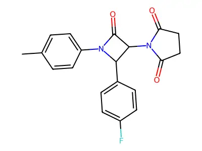 1-[2-(4-fluorophenyl)-1-(4-methylphenyl)-4-oxoazetidin-3-yl]pyrrolidine-2,5-dione structure