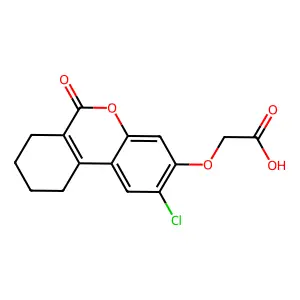 2-({2-chloro-6-oxo-6H,7H,8H,9H,10H-cyclohexa[c]chromen-3-yl}oxy)acetic acid structure