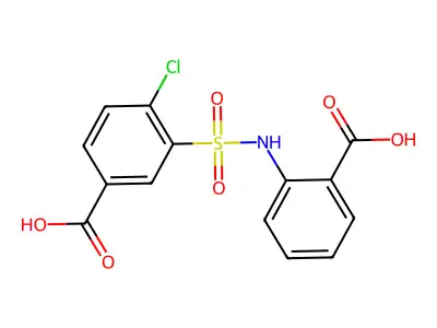 3-[(2-Carboxyphenyl)sulfamoyl]-4-chlorobenzoic acid structure