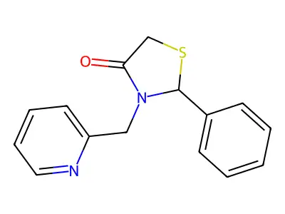 2-Phenyl-3-(pyridin-2-ylmethyl)thiazolidin-4-one structure