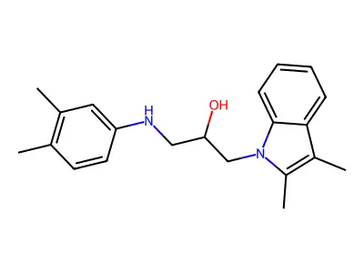 1-(2,3-dimethyl-1H-indol-1-yl)-3-[(3,4-dimethylphenyl)amino]propan-2-ol structure