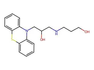 3-{[2-hydroxy-3-(10H-phenothiazin-10-yl)propyl]amino}propan-1-ol structure