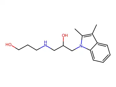3-((3-(2,3-Dimethyl-1H-indol-1-yl)-2-hydroxypropyl)amino)propan-1-ol structure