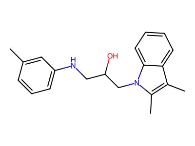 1-(2,3-dimethyl-1H-indol-1-yl)-3-[(3-methylphenyl)amino]propan-2-ol structure