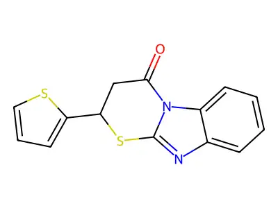 2-(2-thienyl)-2,3-dihydro-4H-[1,3]thiazino[3,2-a]benzimidazol-4-one structure