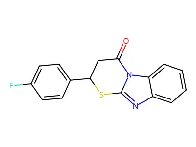 2-(4-Fluorophenyl)-2H-[1,3]thiazino[3,2-a]benzoimidazole-4(3H)-one structure
