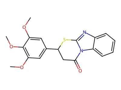 2-(3,4,5-Trimethoxyphenyl)-2H-[1,3]thiazino[3,2-a]benzoimidazole-4(3H)-one structure