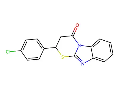 2-(4-Chlorophenyl)-2H-[1,3]thiazino[3,2-a]benzoimidazole-4(3H)-one structure