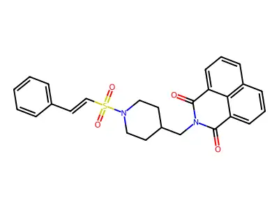 (E)-2-((1-(styrylsulfonyl)piperidin-4-yl)methyl)-1H-benzo[de]isoquinoline-1,3(2H)-dione structure