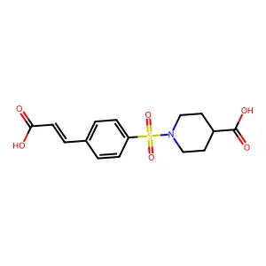 (E)-1-((4-(2-carboxyvinyl)phenyl)sulfonyl)piperidine-4-carboxylic acid structure