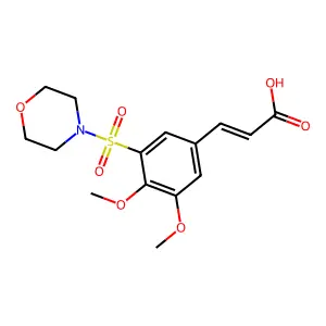 (E)-3-(3,4-dimethoxy-5-(morpholinosulfonyl)phenyl)acrylic acid structure