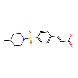(E)-3-(4-((4-methylpiperidin-1-yl)sulfonyl)phenyl)acrylic acid structure
